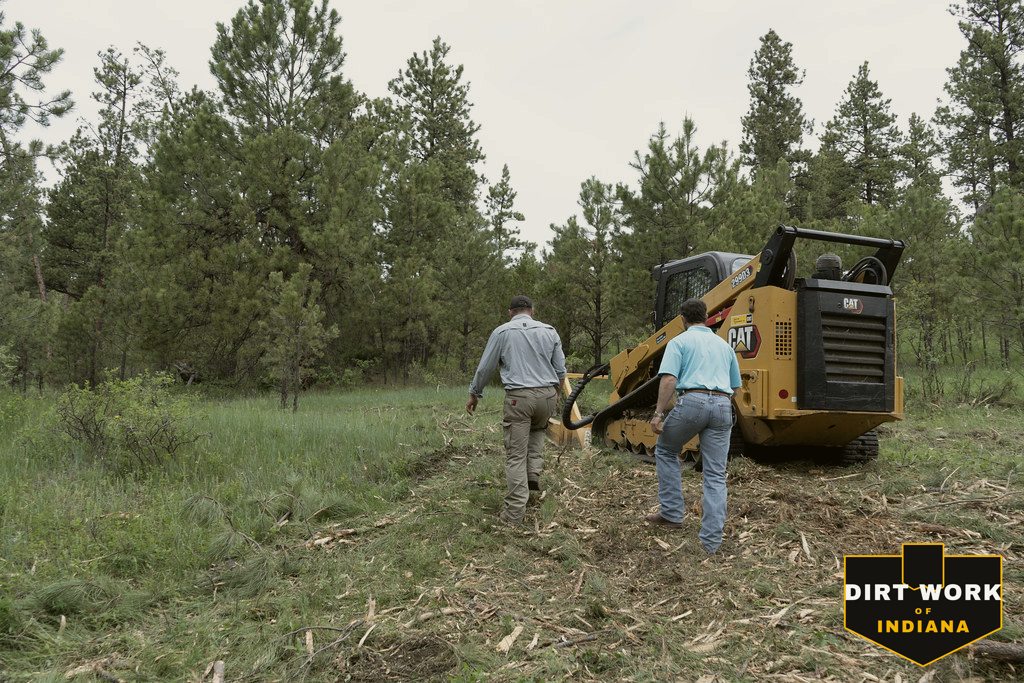 Forestry mulching crew clearing brush